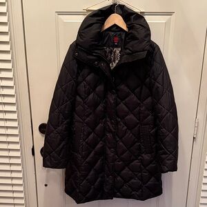 Gallery Women's Black Quilted Puffer Coat